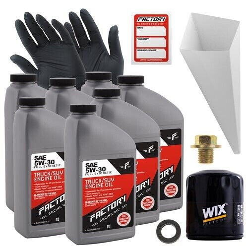 Factory Racing Parts Oil Change Kit Fits Lexus GX470 4.7L 2003-2009 5W-30 Full Synthetic Oil - 7 Quarts-0