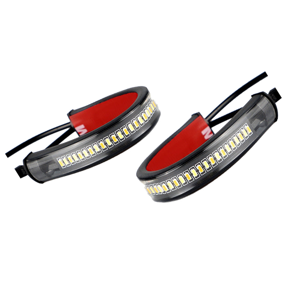 2x LED Universal Motorcycle Fork Turn Signal Indicator Amber Light Strip Suitabl